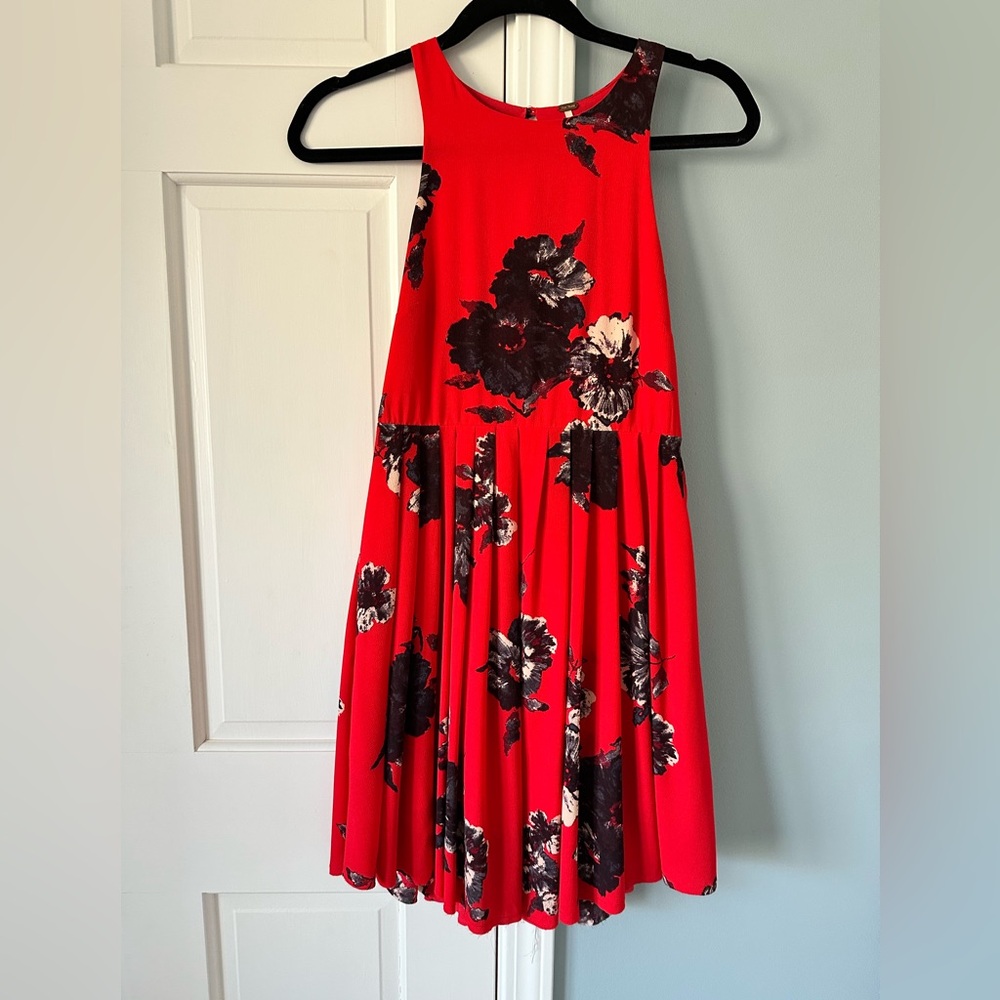 Floral Red Skirt
